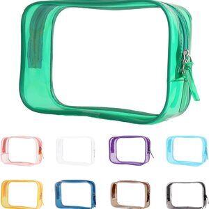 Clear Pouch Small, Clear Makeup Bag, 6.6"x2.3"x4.7" Size TSA Approved Toiletry B